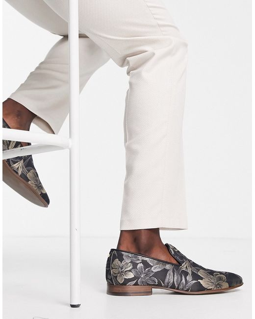 Noak made in Portugal loafers floral jacquard print