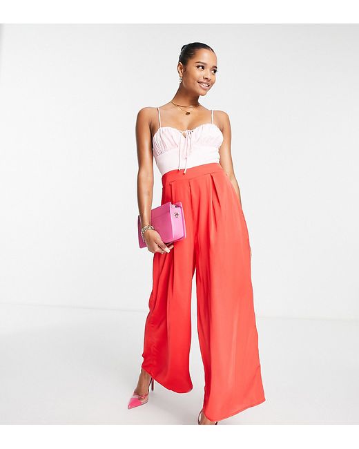 Collective The Label Petite exclusive contrast wide leg jumpsuit in block