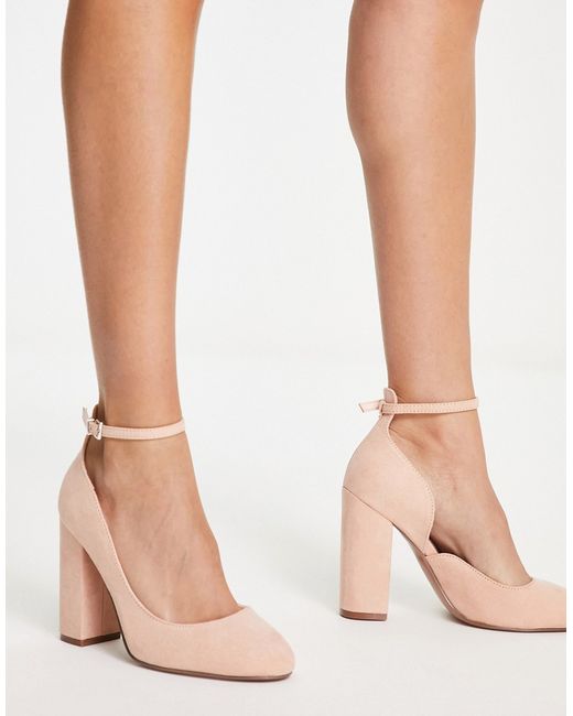 Asos Design Placid high block heels in blush-