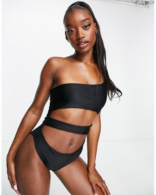 I Saw It First one shoulder cut out swimsuit in