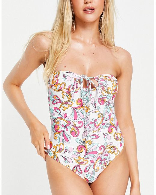 New Look swimsuit in abstract floral-