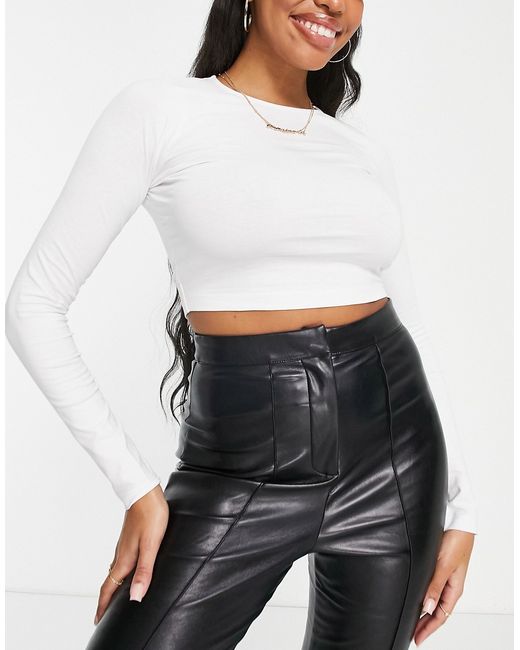 Asos Design Hourglass fitted crop t-shirt with long sleeve in