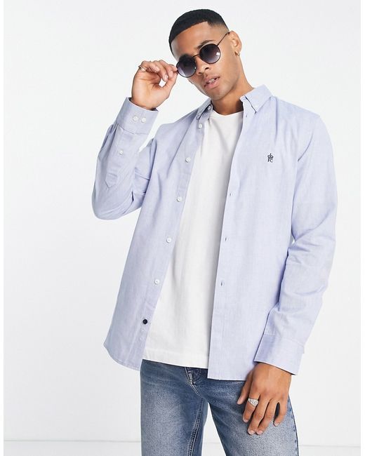 French Connection long sleeve oxford shirt in sky