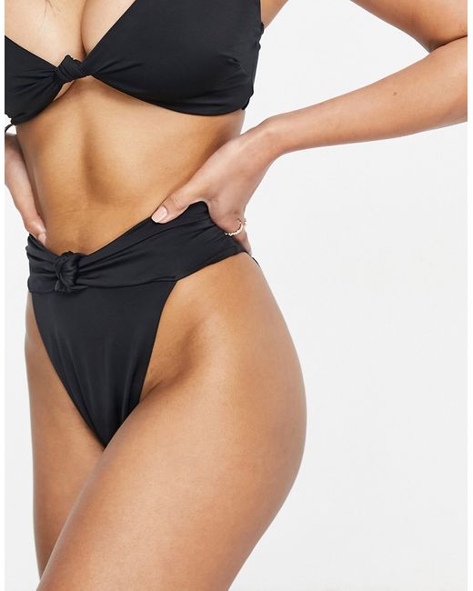 Asos Design mix and match knot high waist bikini bottom in