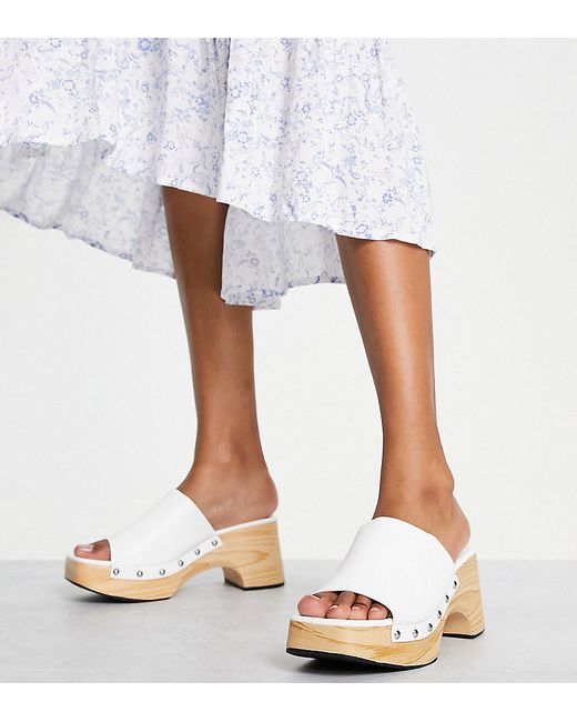 Glamorous Wide Fit mid clog mule sandals in
