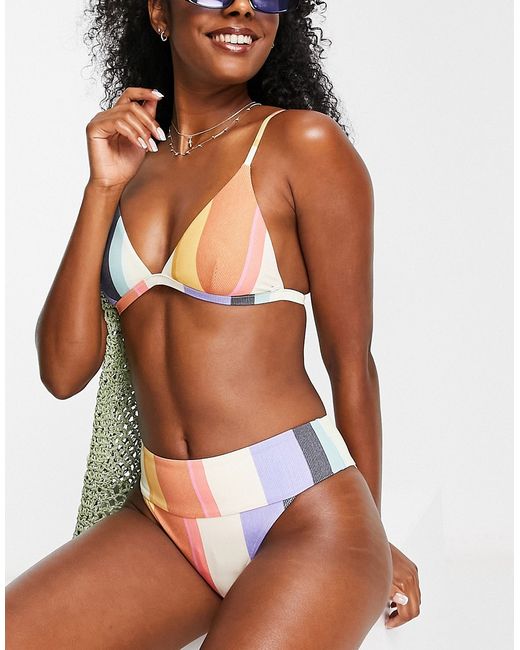 Rip Curl Heat Wave triangle bikini top in stripe