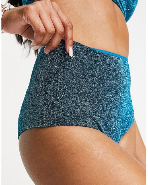 Asos Design mix and match high waist bikini bottoms in glitter
