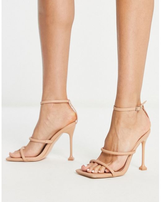 Public Desire Kalippo heeled sandals in beige-