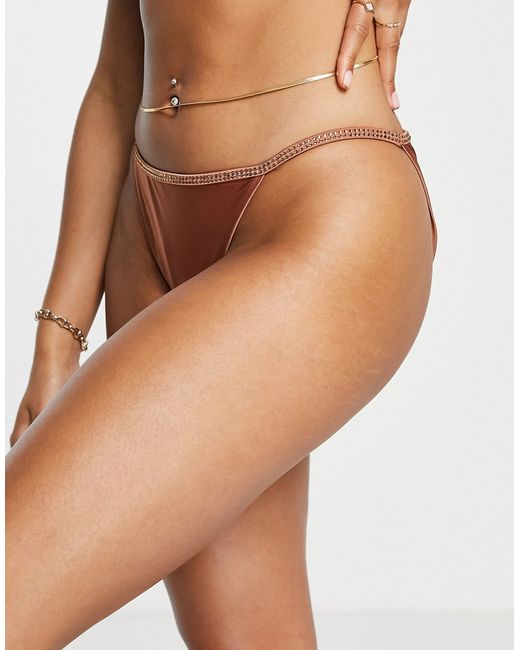 AsYou slinky hot fix bikini bottom in tan part of a set-