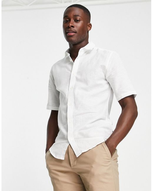 Only & Sons short sleeve shirt in linen mix