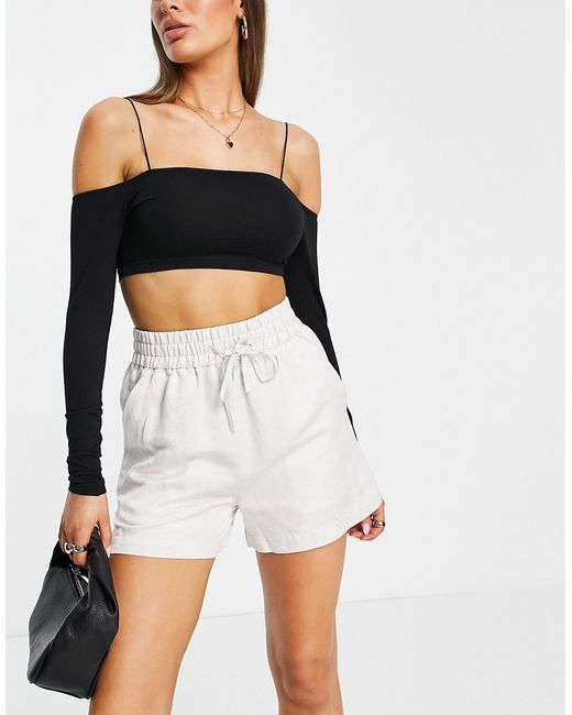Other Stories drawstring waist linen shorts in