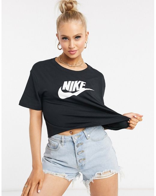 Nike Swoosh cropped t-shirt in
