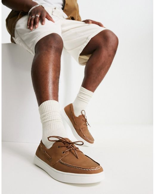 New Look Boat Shoes In Tan-