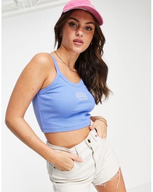 Pull & Bear varsity cropped top in