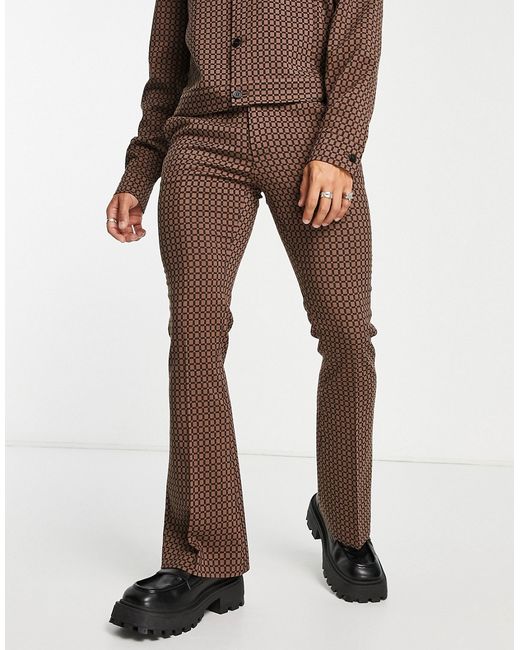 Asos Design smart flare pants in geo check part of a set