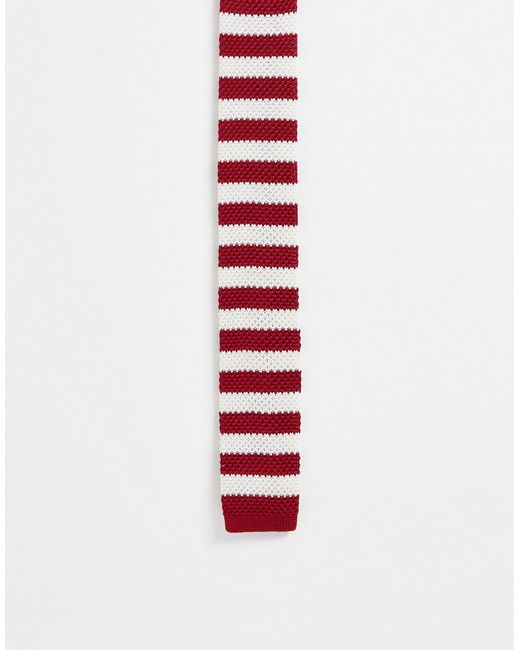 Gianni Feraud knit stripe tie in burgundy and cream-
