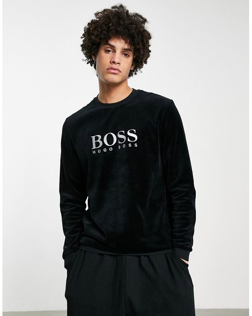 Boss Bodywear loungewear velour sweatshirt in