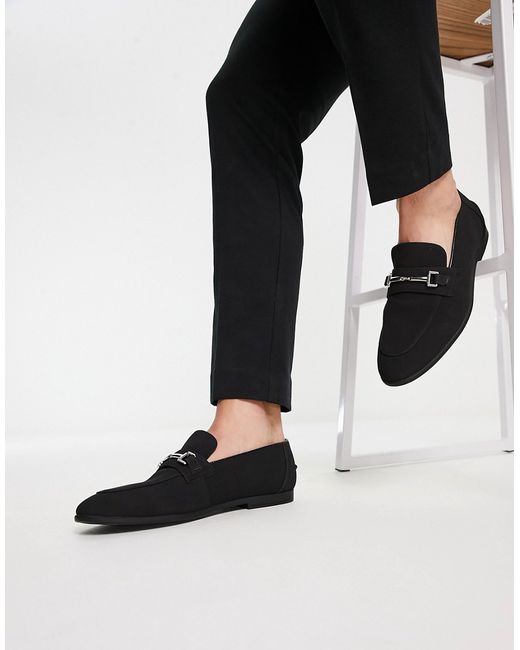 Asos Design loafers in faux suede with snaffle detail