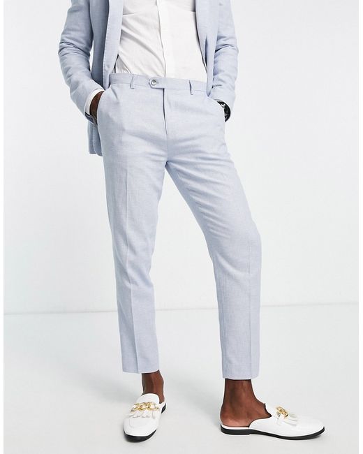 Gianni Feraud skinny cropped suit pants in light