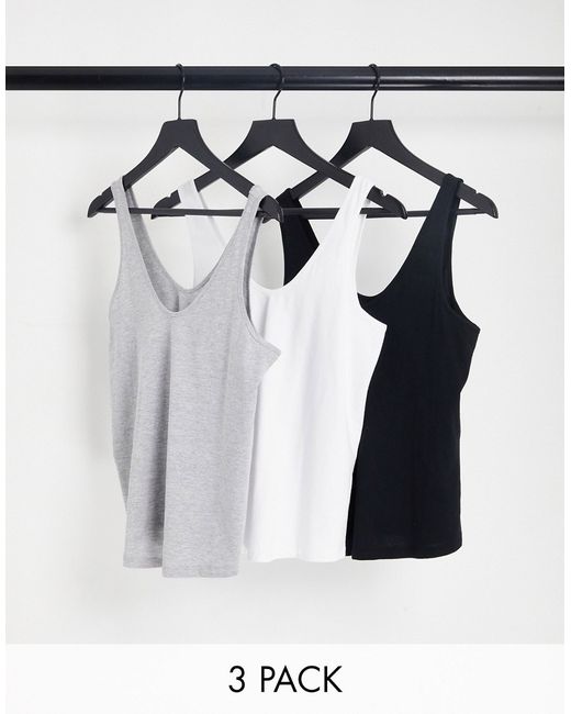 Echo DESIGN ultimate tank top with scoop neck in cotton blend 3 pack SAVE-