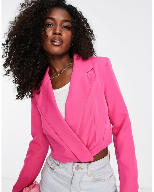 New Look cropped blazer in bright