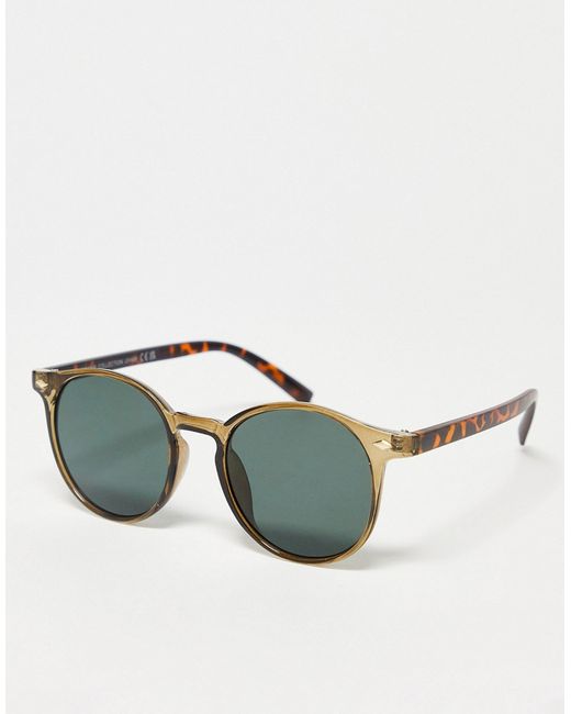 Svnx classic round sunglasses in tortoiseshell-