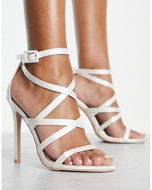 Be Mine Bridal Lavey strap detail heeled shoes in