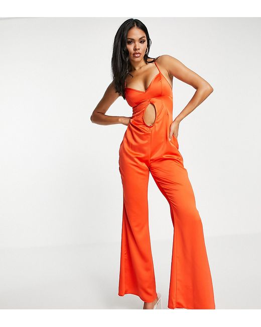 AsYou plunge cami jumpsuit in red-