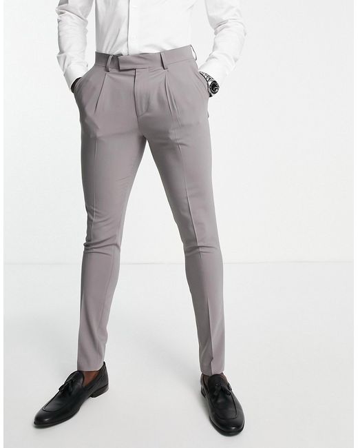 Noak Tower Hill super skinny suit pants in worsted wool blend with four way stretch