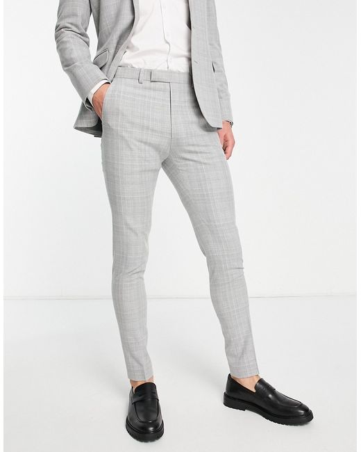 Asos Design super skinny suit pants in crosshatch