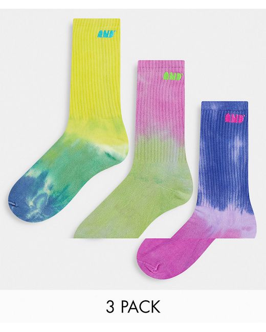 Bershka 3 pack socks in tie dye-