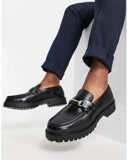 Walk London sean chunky snaffle loafers in leather