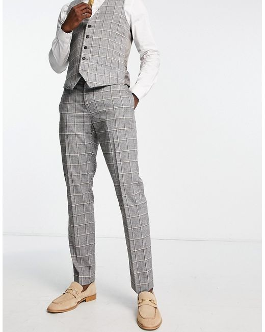 River Island checked suit pants in check