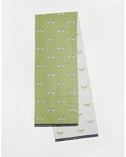 Devils Advocate bee scarf in cream and sage-