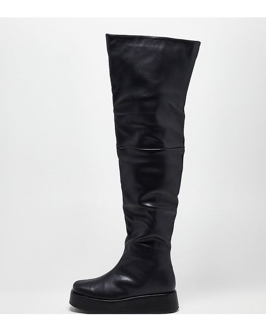Public Desire Wide Fit Public Desire Exclusive Wide Fit Rosie flat over the knee boots in