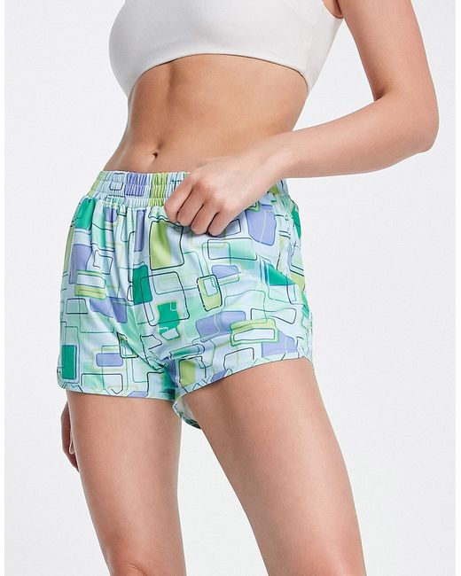 Daisy Street Active woven running shorts in geometric print-