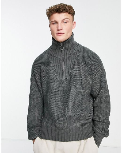 River Island knitted funnel neck sweater in