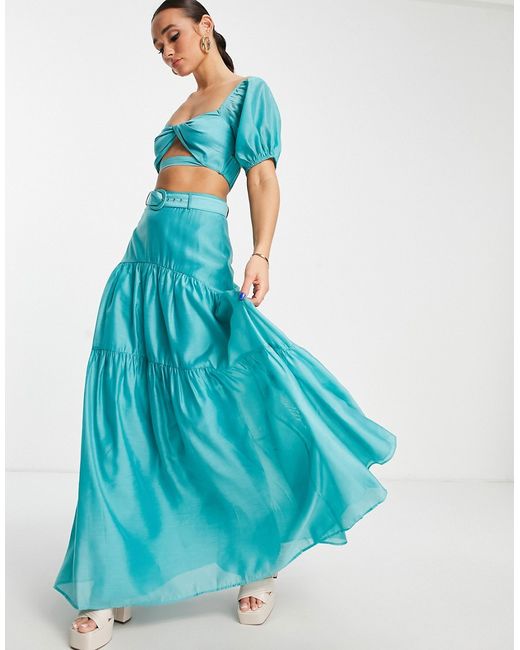 Asos Design tiered voile maxi skirt in part of a set