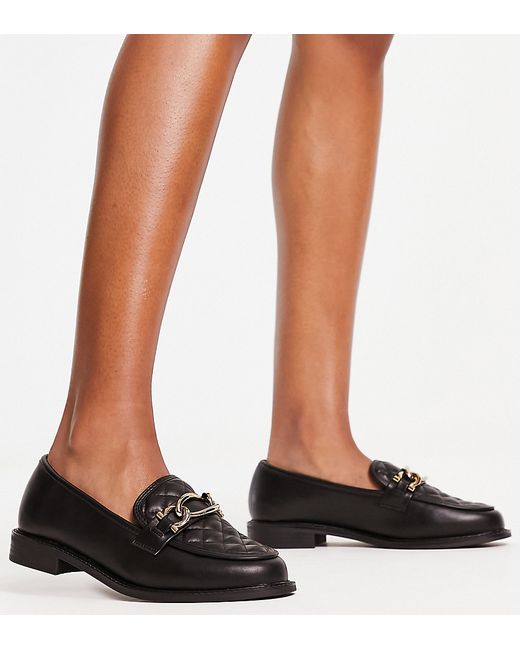 River Island Wide Fit chain detail loafer in