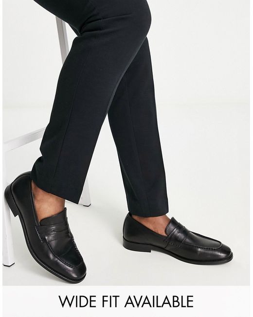 Asos Design leather penny loafers