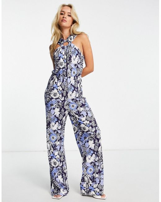 Other Stories ring detail wide leg jumpsuit in print-