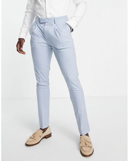 Noak Camden super skinny suit pants in light with two-way stretch