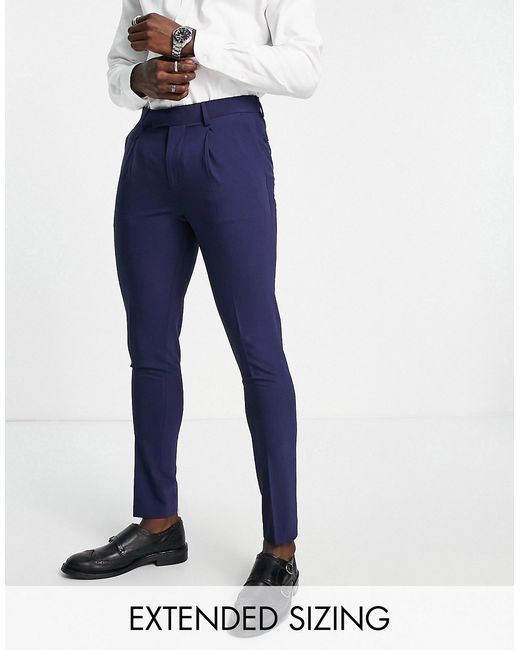 Noak Tower Hill super skinny suit pants in mid worsted wool blend with four-way stretch