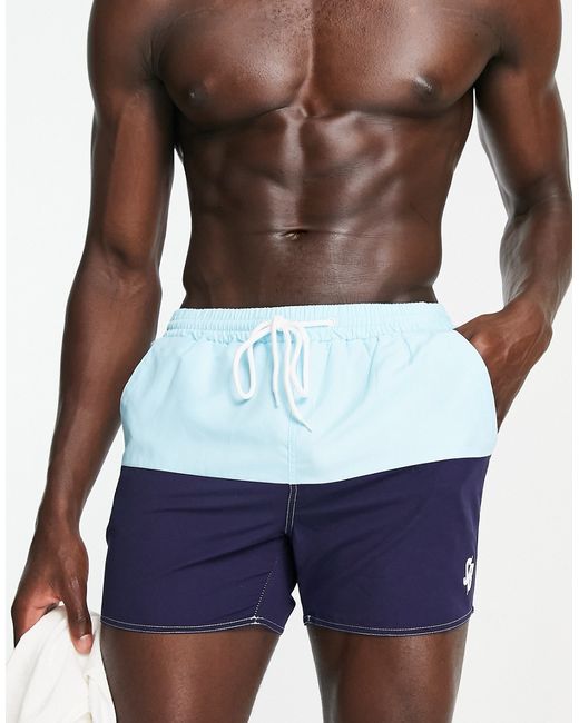 South Beach block swim shorts in navy and