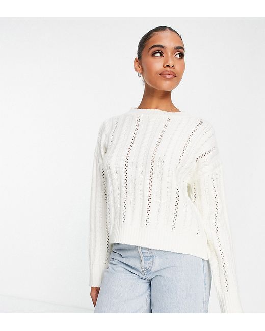 Missguided cable knit tie back detail sweater in