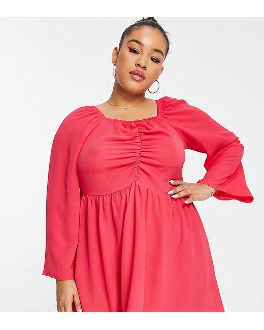 Yours ruched front long sleeve blouse in
