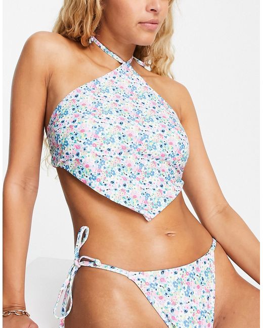 The Frolic Nelly mix and match scraf bikini top in ditsy floral print-
