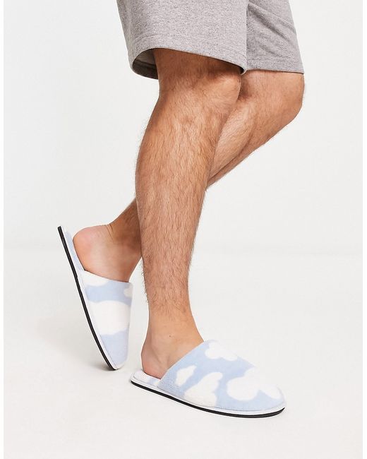 Asos Design slippers with cloud print in