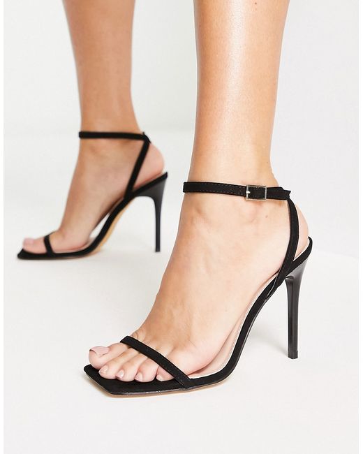 Truffle Collection barely there square toe stilletto heeled sandals in
