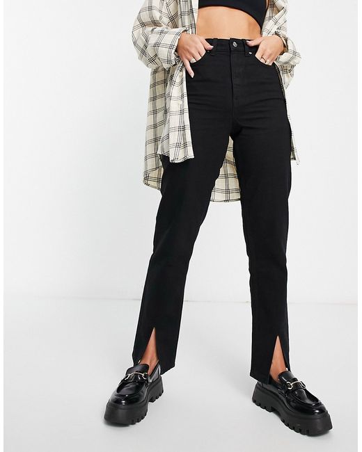 Asos Design slim mom jeans in with split hem
